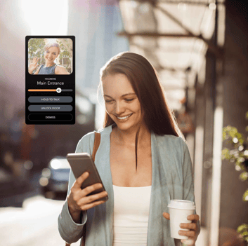 person checking their phone to review ring camera